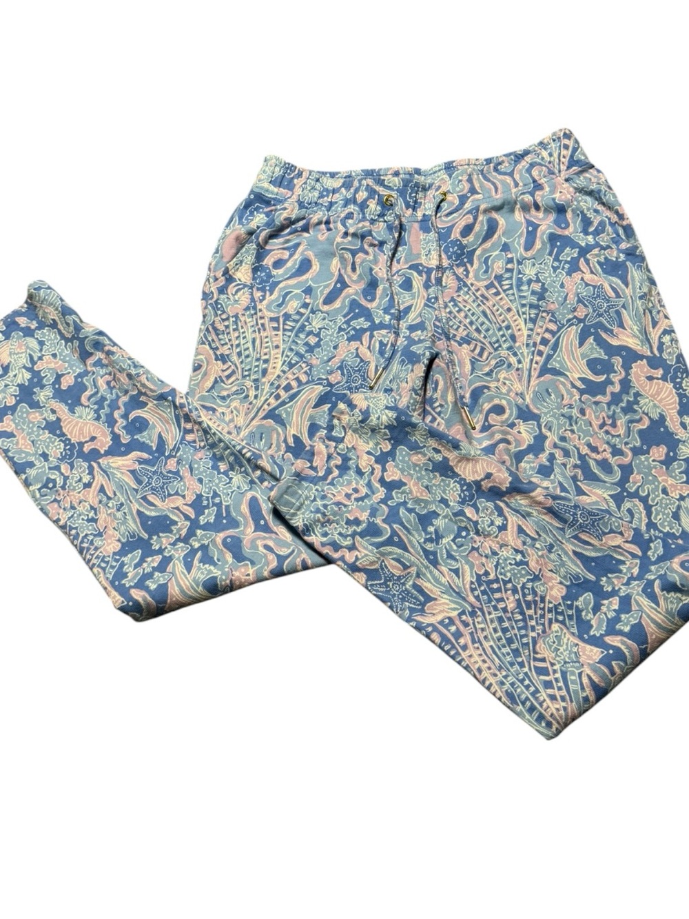 Lilly Pulitzer Emora Knit Pants Women’s Small blue sea turtle Coastal Preppy